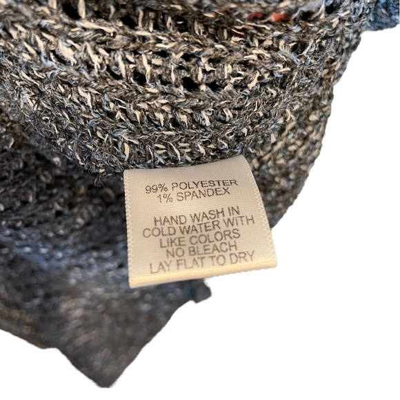 Gibson Look V-Neck Crossover Faux Wrap Surplice Top Marled Navy XS NWT NEW - Picture 5 of 6